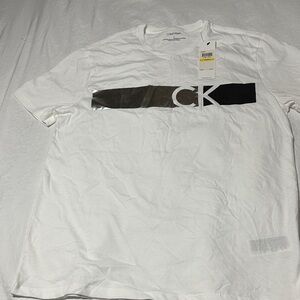 Calvin Klein White Tee with Black CK Logo